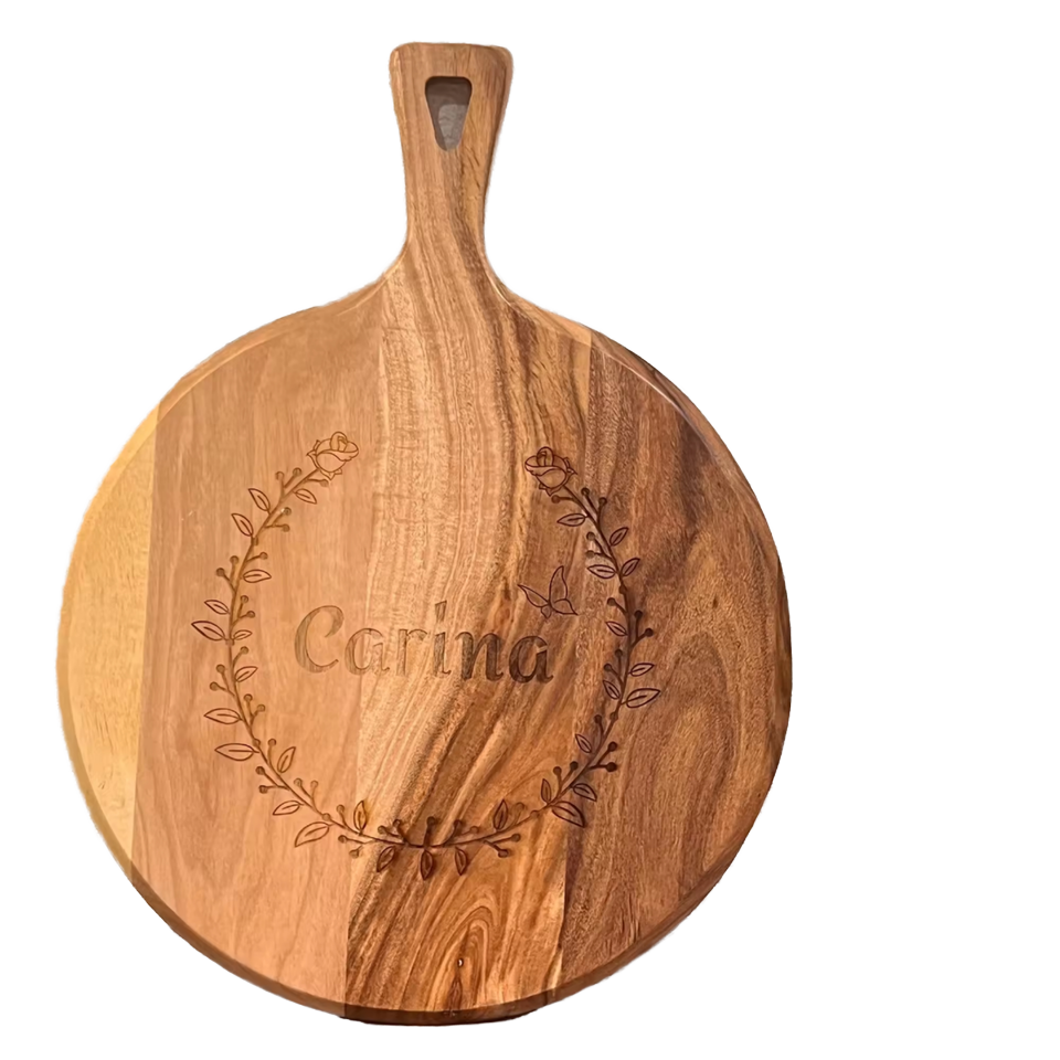 Round Wooden Chopping Board with Handle – Multi-Purpose Kitchen Cutting Board