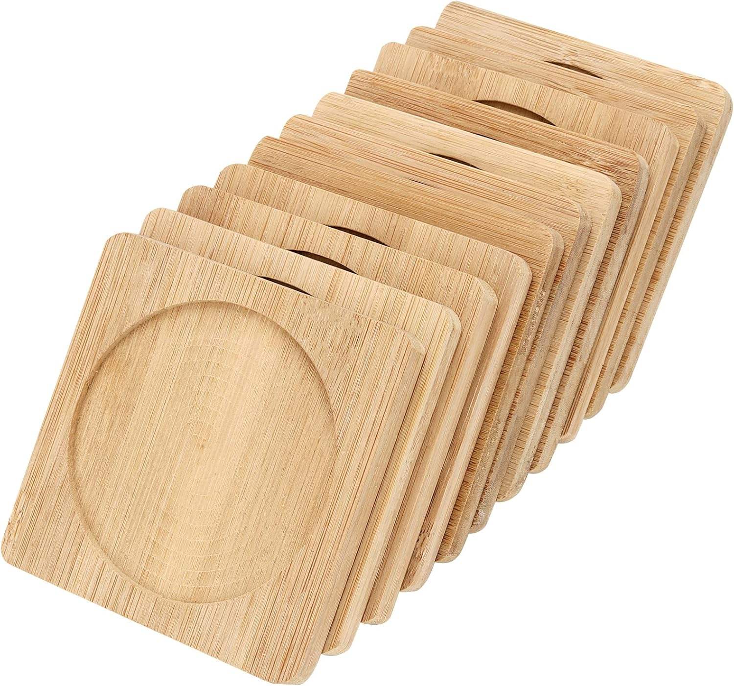 Handcrafted Eco-Friendly Wooden Coasters Square Luxury Design Drink Coaster Set for Home Decor Dining Table Coffee Table Office Use