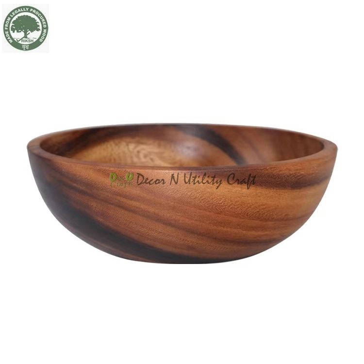 Handmade Premium Eco-Friendly Wooden Salad Bowl Handcrafted Decor N Utility Craft