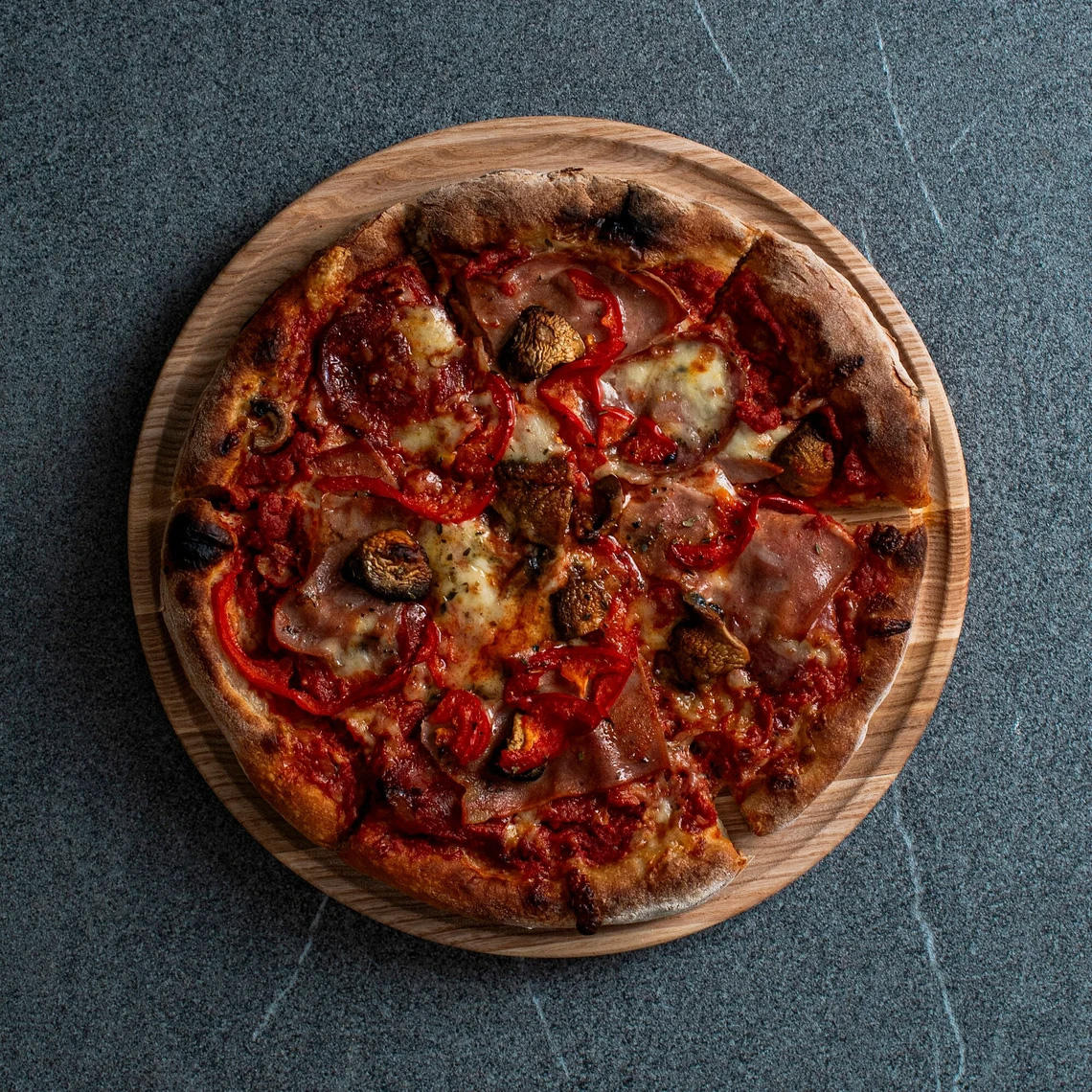 Custom Handmade Eco-Friendly Wooden Pizza Tray  Round Beige Serving Platter for Cheese & Snacks