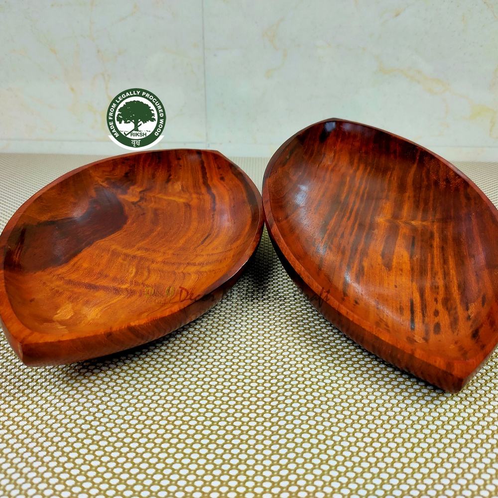 Handmade Wooden Leaf Bowl Eco-Friendly Herb & Spice Serving Tool, Dishwasher Safe Kitchen Gift