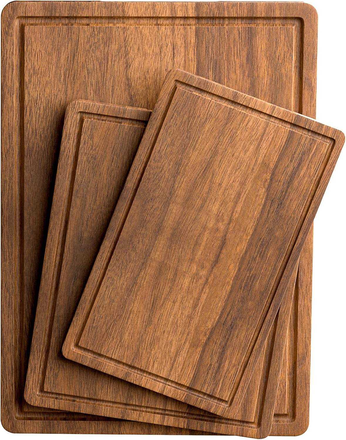 Durable Rectangle Wooden Chopping Block Anti-Slip Cutting Surface Set
