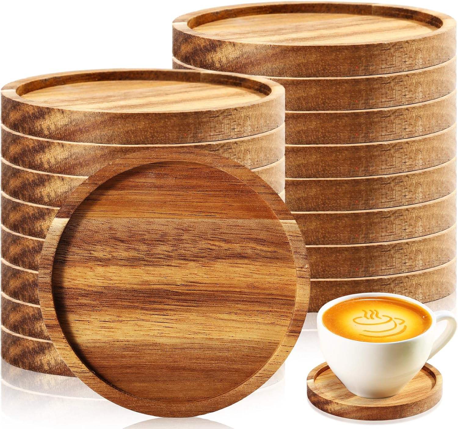 Premium Handcrafted Wooden Coaster Set with Eco-Friendly Customizable Drink Mats for Home & Dining
