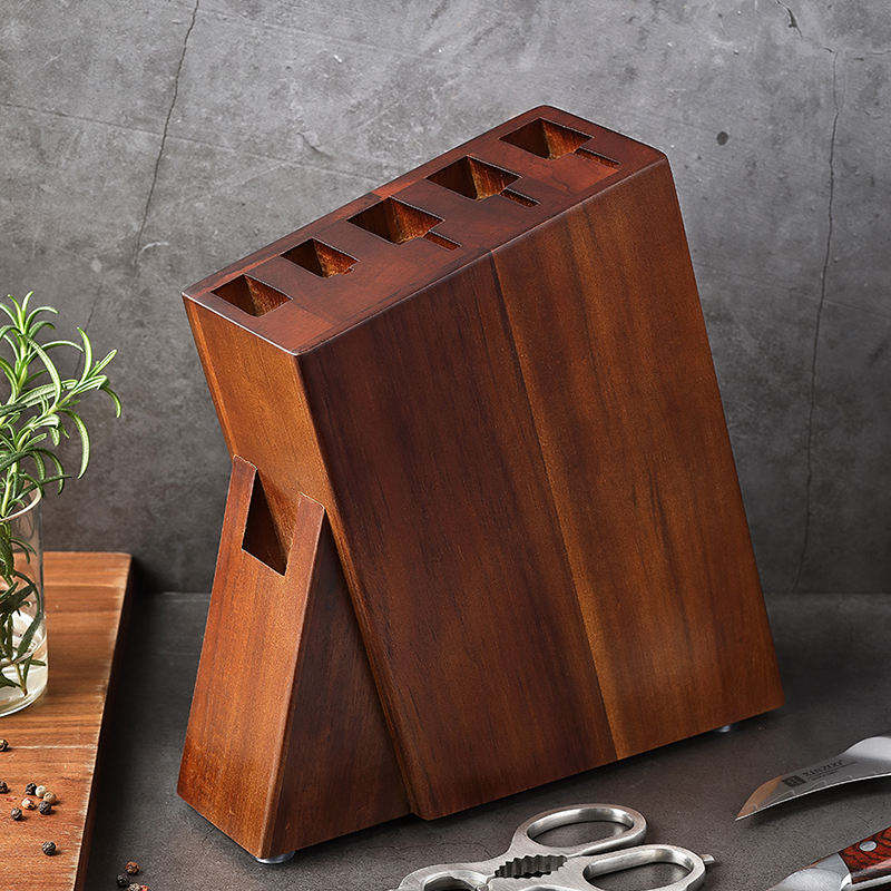 7 Piece Knife Block Wooden Holder – Space-Saving Kitchen Counter Organizer