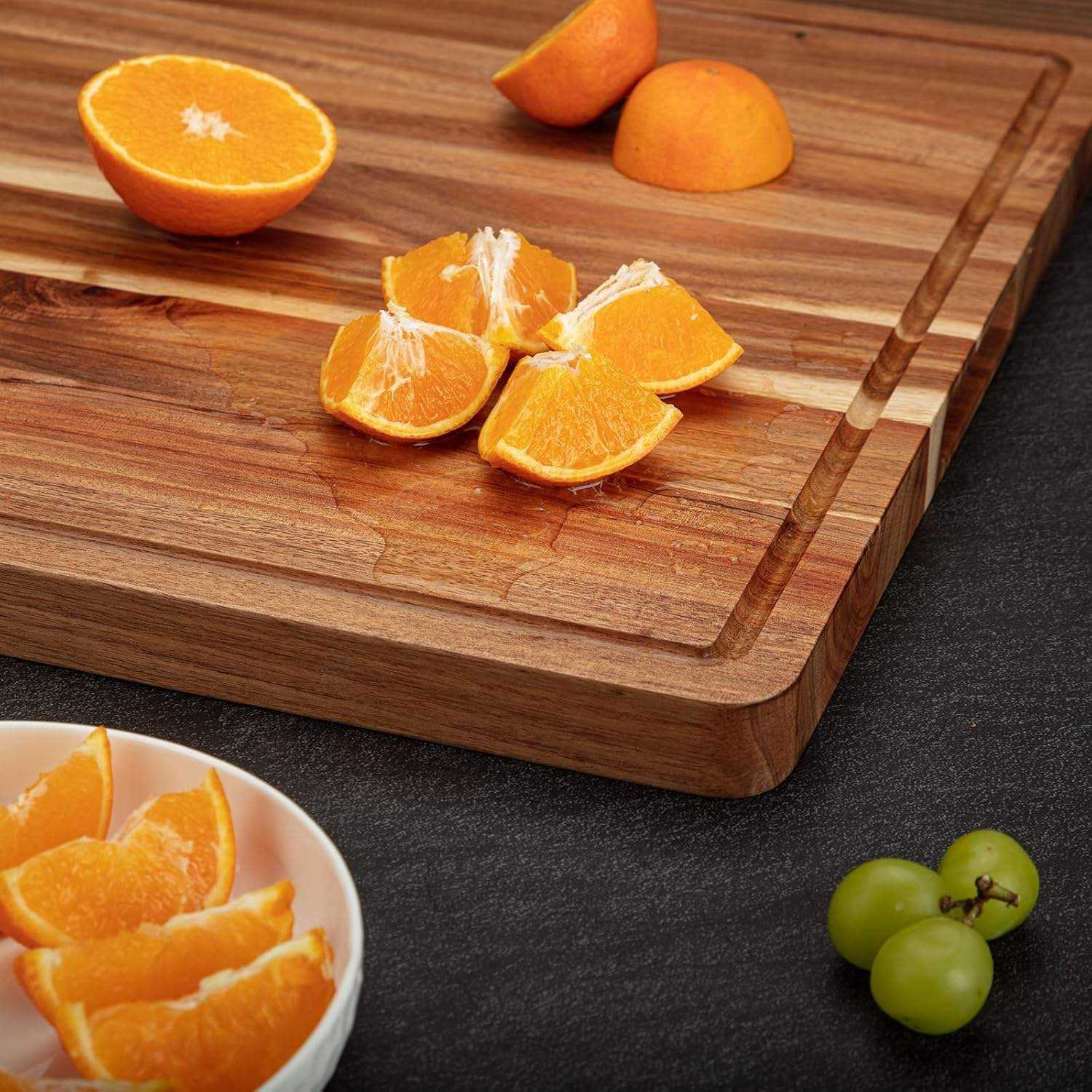 Premium Wooden Rectangle Chopping Board 1.5 cm Thick, Anti-Slip, Durable Kitchen Use