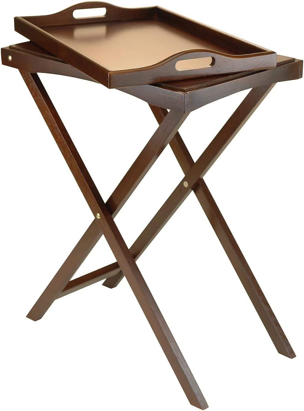 Luxury Folding Butler Tray Table Portable Wooden Accent & Serving Table