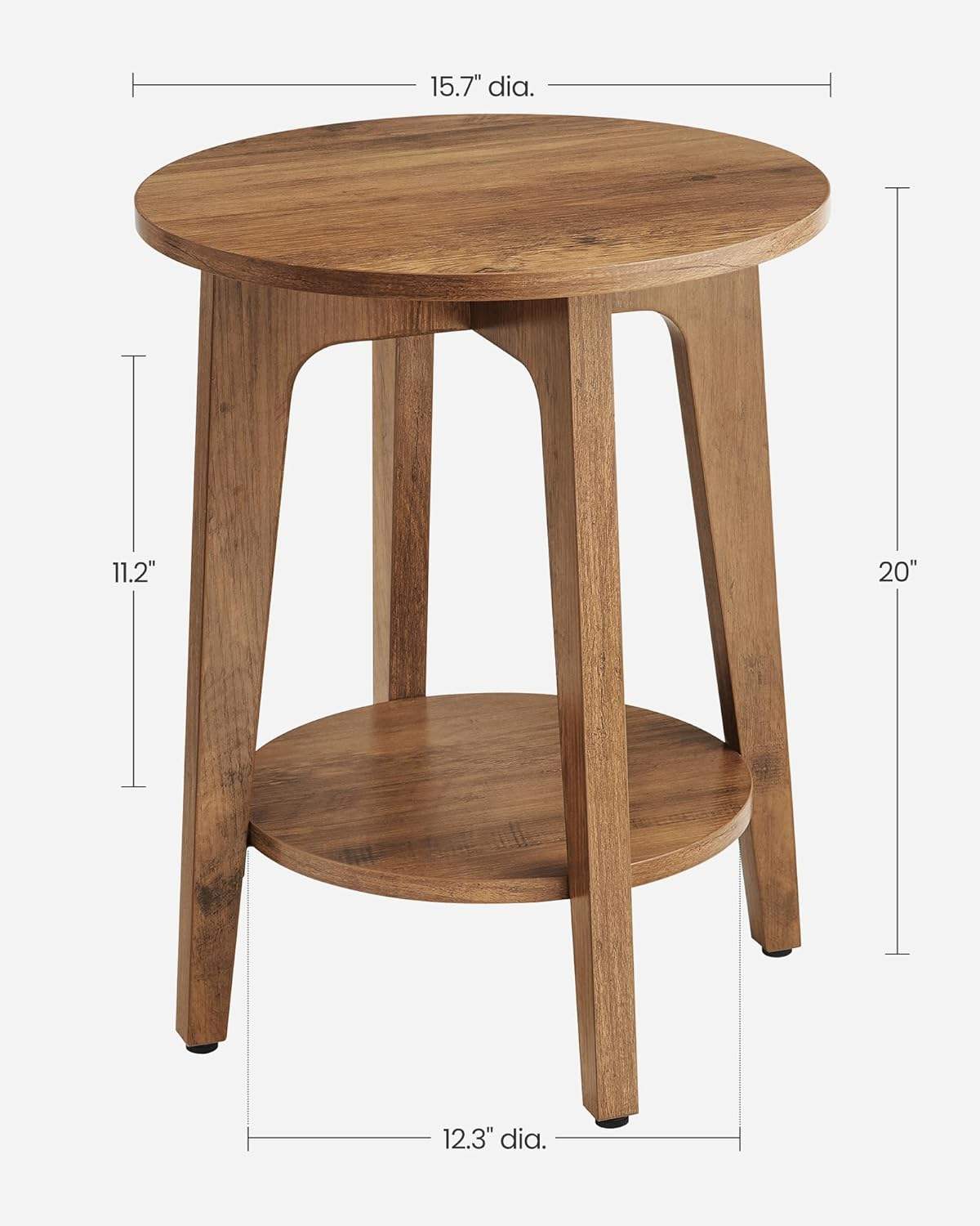 Modern Solid Wood Dining Table with Lower Shelf Space-Saving Wooden Furniture for Living Room & Bedroom
