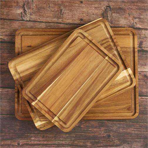 Premium Custom Wooden Chopping Board Double-Sided Thick Acacia Wood Butcher Block for Meat Cutting