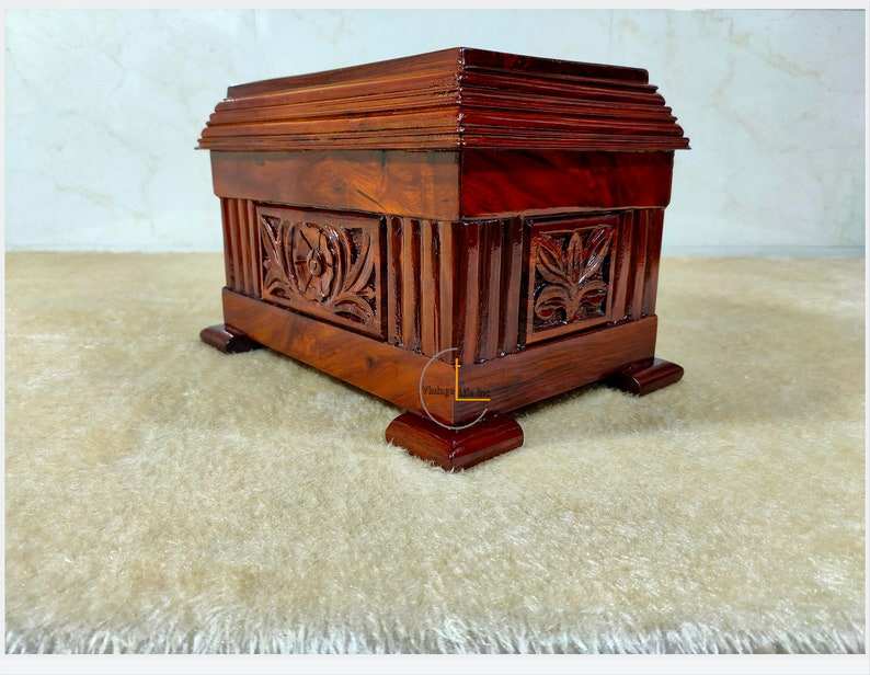 Urn for Pet and Adult Human Ashes Elegantly Carved