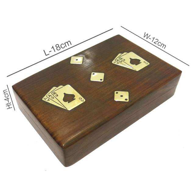 Wooden Playing Card and Dice Holder 2 in 1 Wedding Party Decoration Box